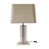 Midcentury modern design lucite & brass table lamp 1970's