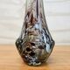 Vintage Murano glass vase, amber/white speckled finger vase