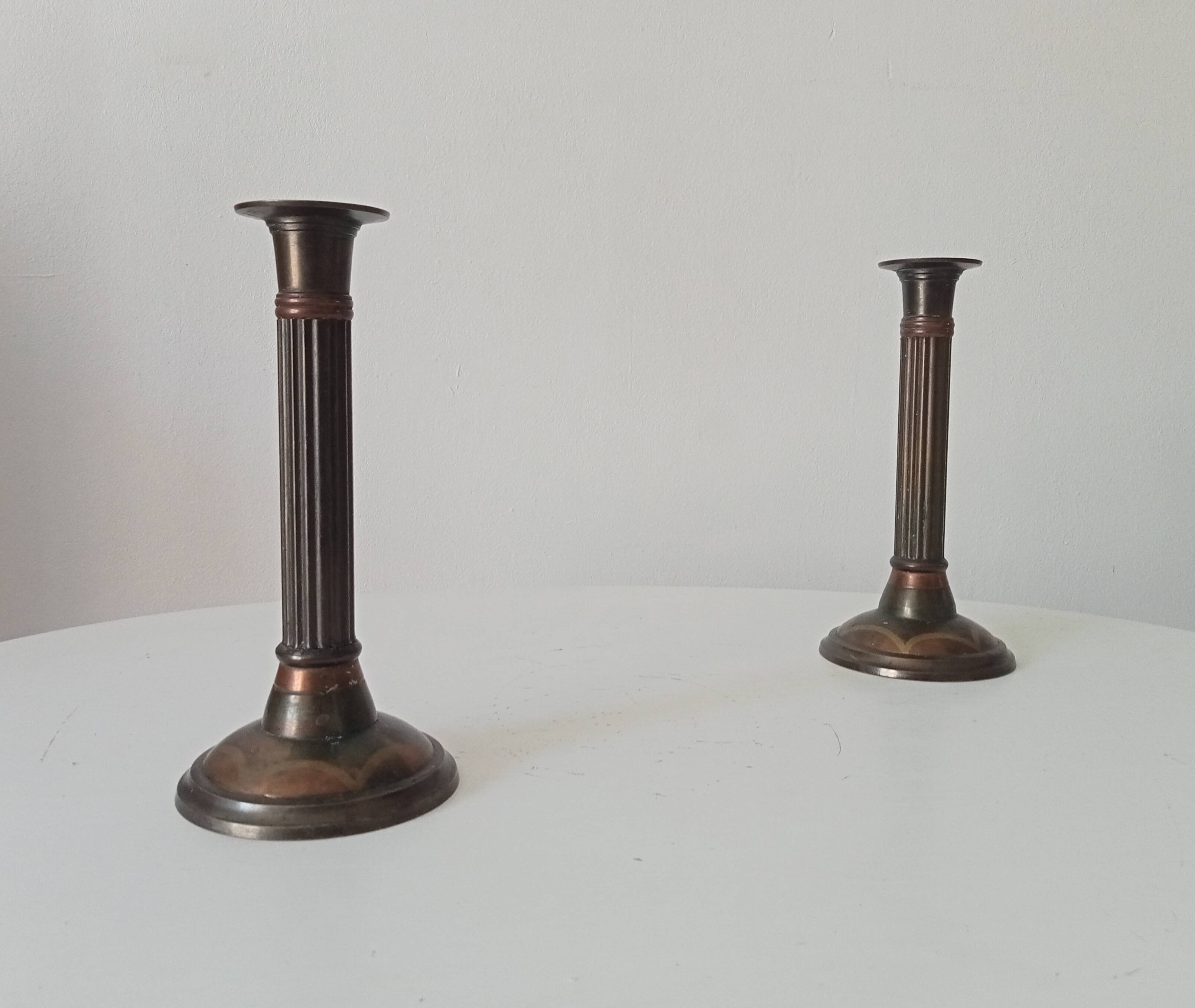 Pair of antique neoclassical candlesticks