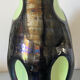 Pichet Vase céramique design 1960 (Vallauris ?) noir irisé et vert Space age
