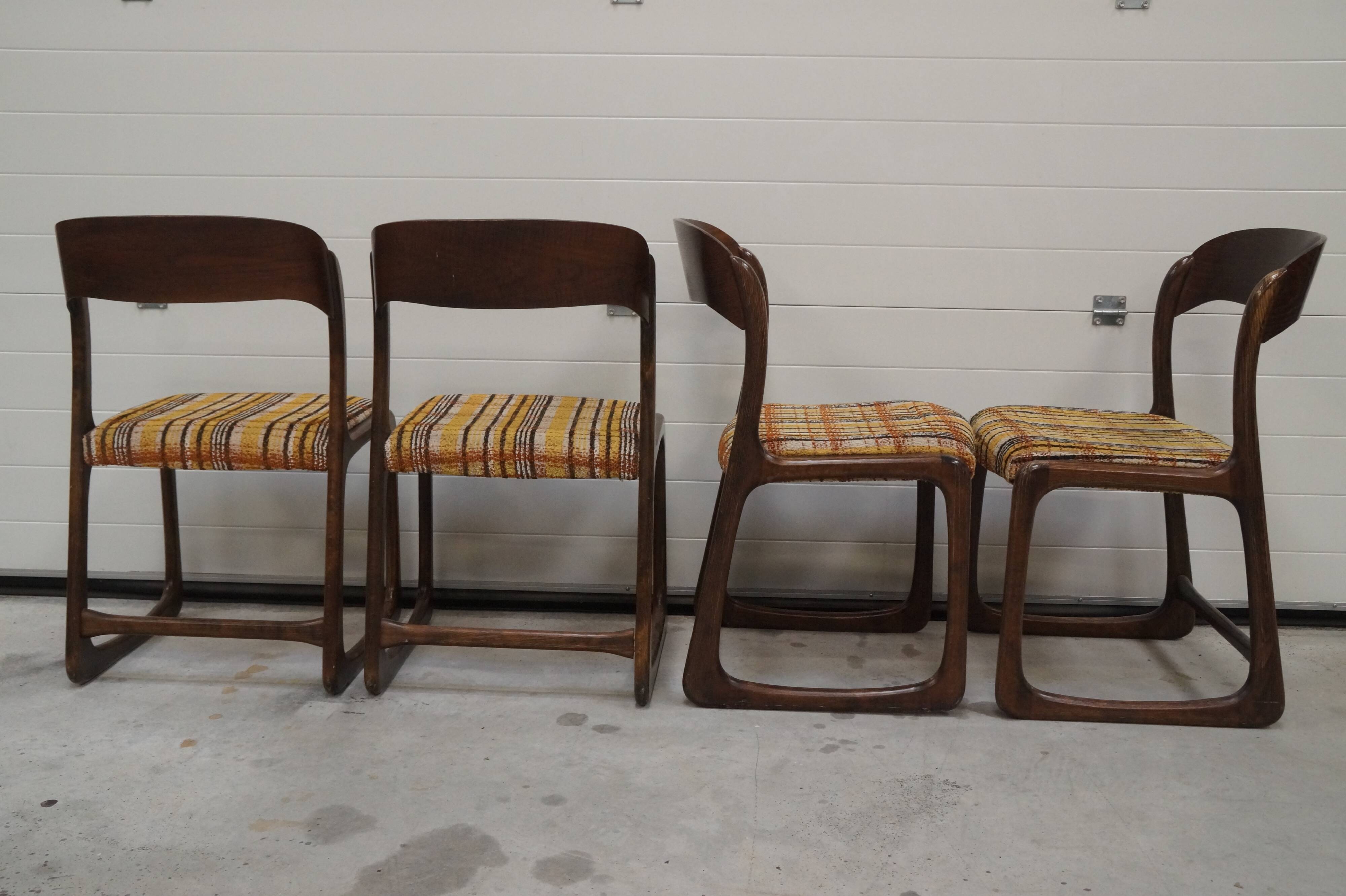Set of 4 chairs baumann sled