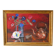 oil painting on panel still life red and blue bouquet 1950