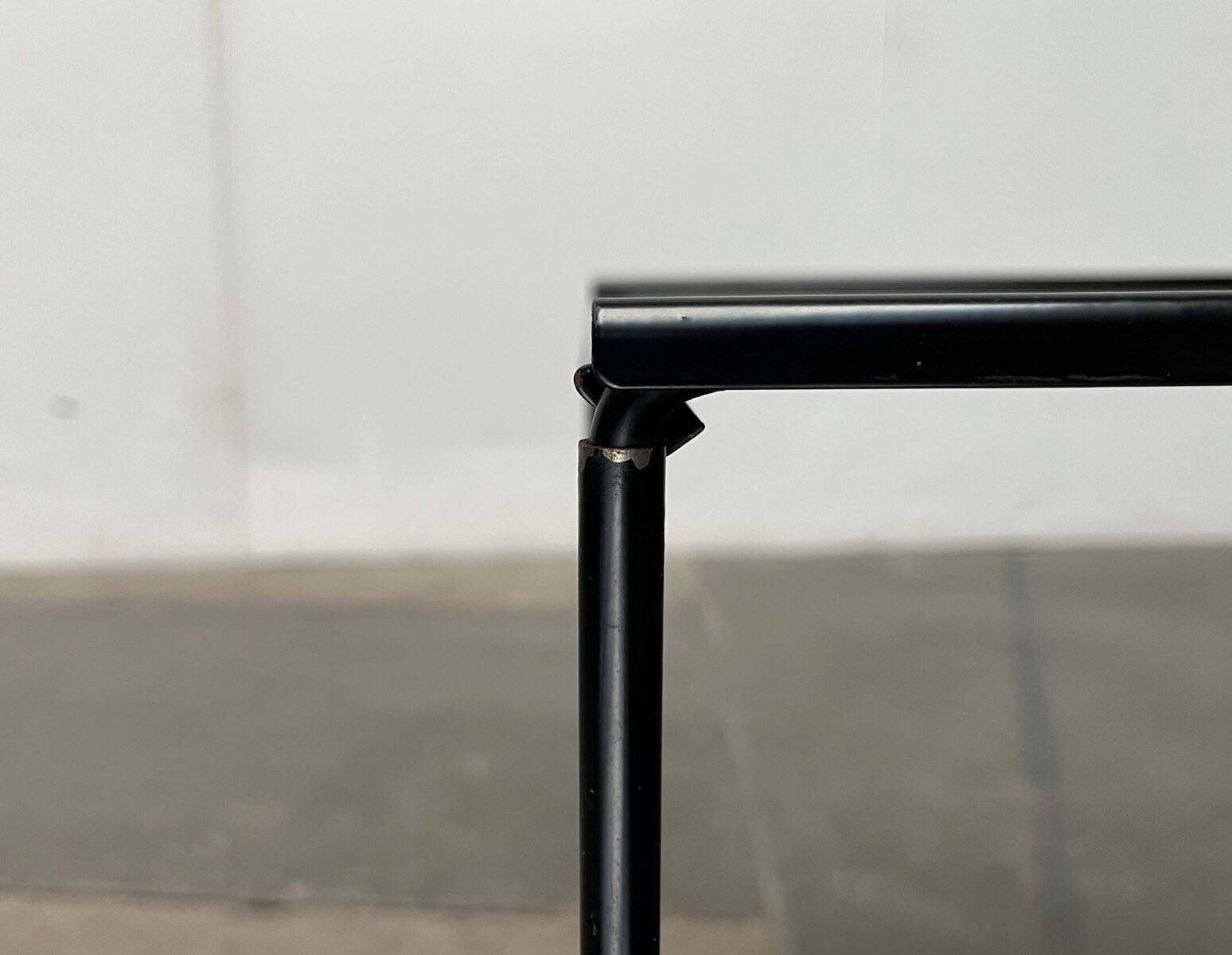 Postmodern perforated metal nesting side table from Ikea, 1980s.