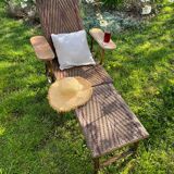 Transat chaise longue rotin