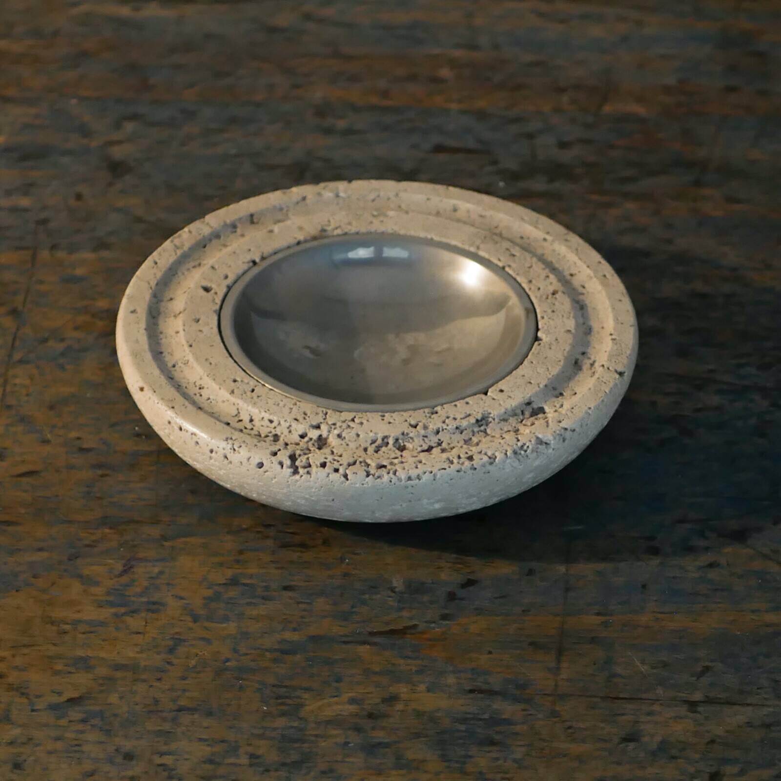 Cendrier en travertin - Art en marbre - Design fabriqué en Italie - Années 1970