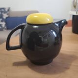 Théière en Céramique Noire et Jaune Design