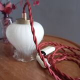 Lampe baladeuse opaline blanche, rétro chic