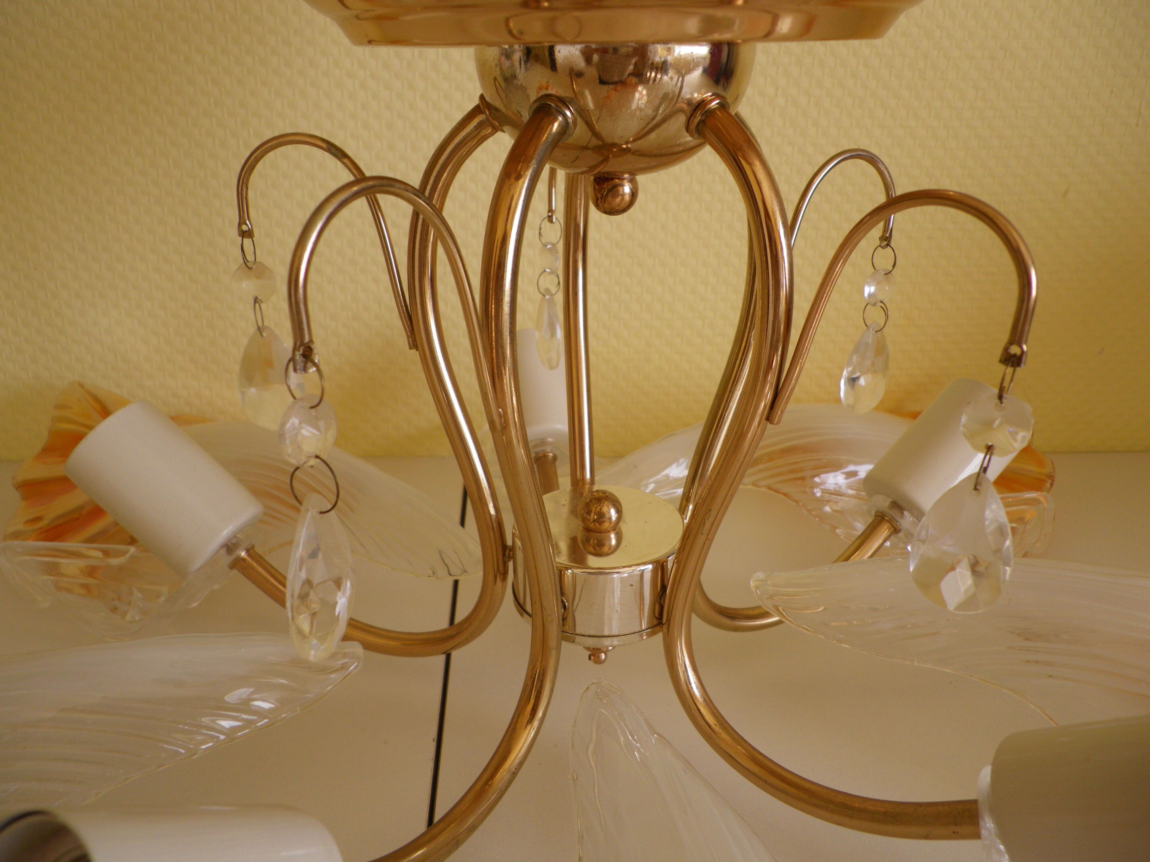Chandelier to 5 branches art deco 1980
