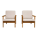 Paire de fauteuils scandinaves en bois clair – Années 60