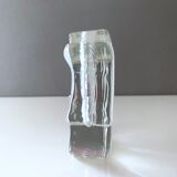 Mid century glass solifleur vase, block vase, walther glas germany