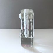 Mid century glass solifleur vase, block vase, walther glas germany
