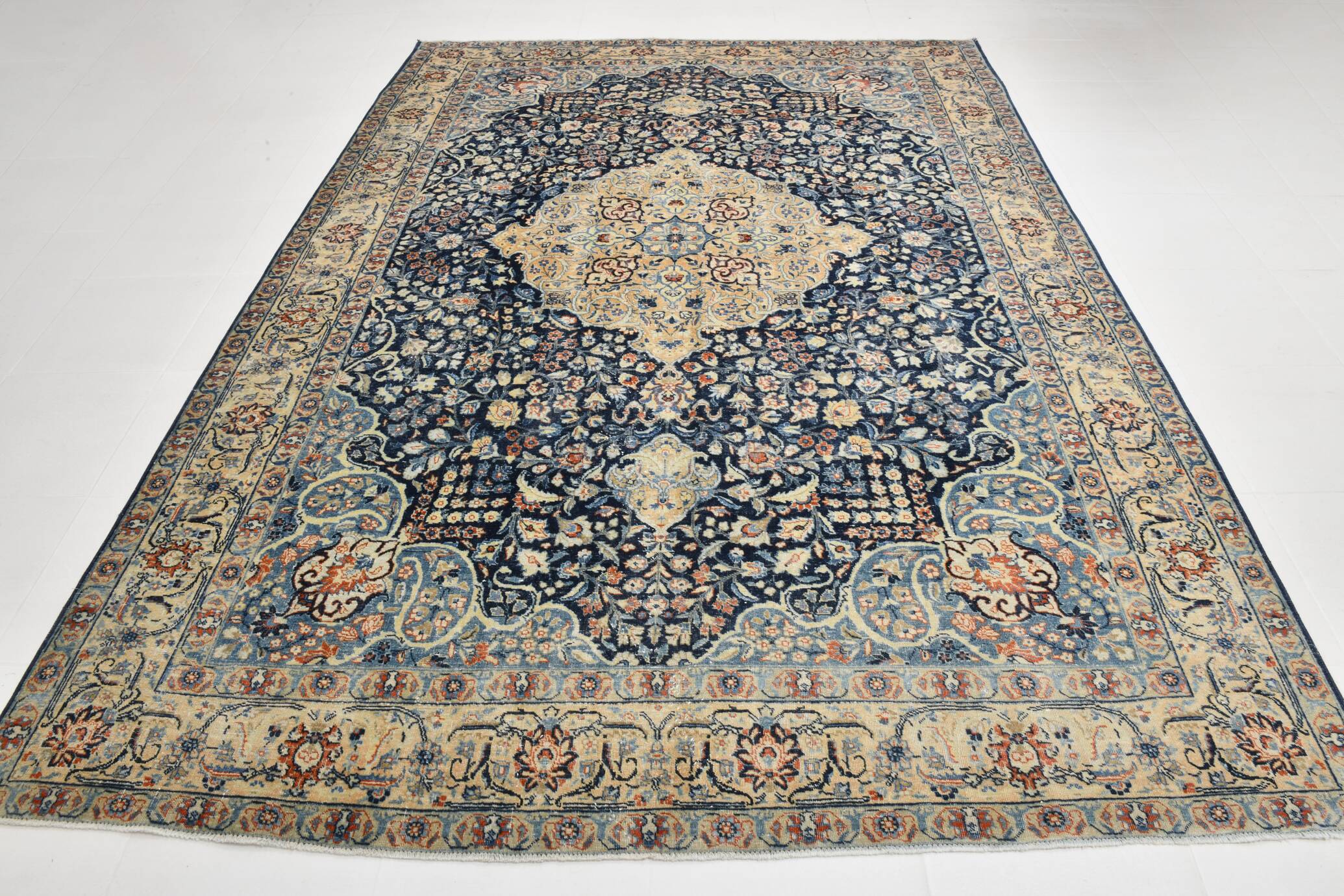 8x10 Oversize Navy Blue Persian Rug, 227x313Cm