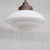 Opaline and brass mid-century pendant light