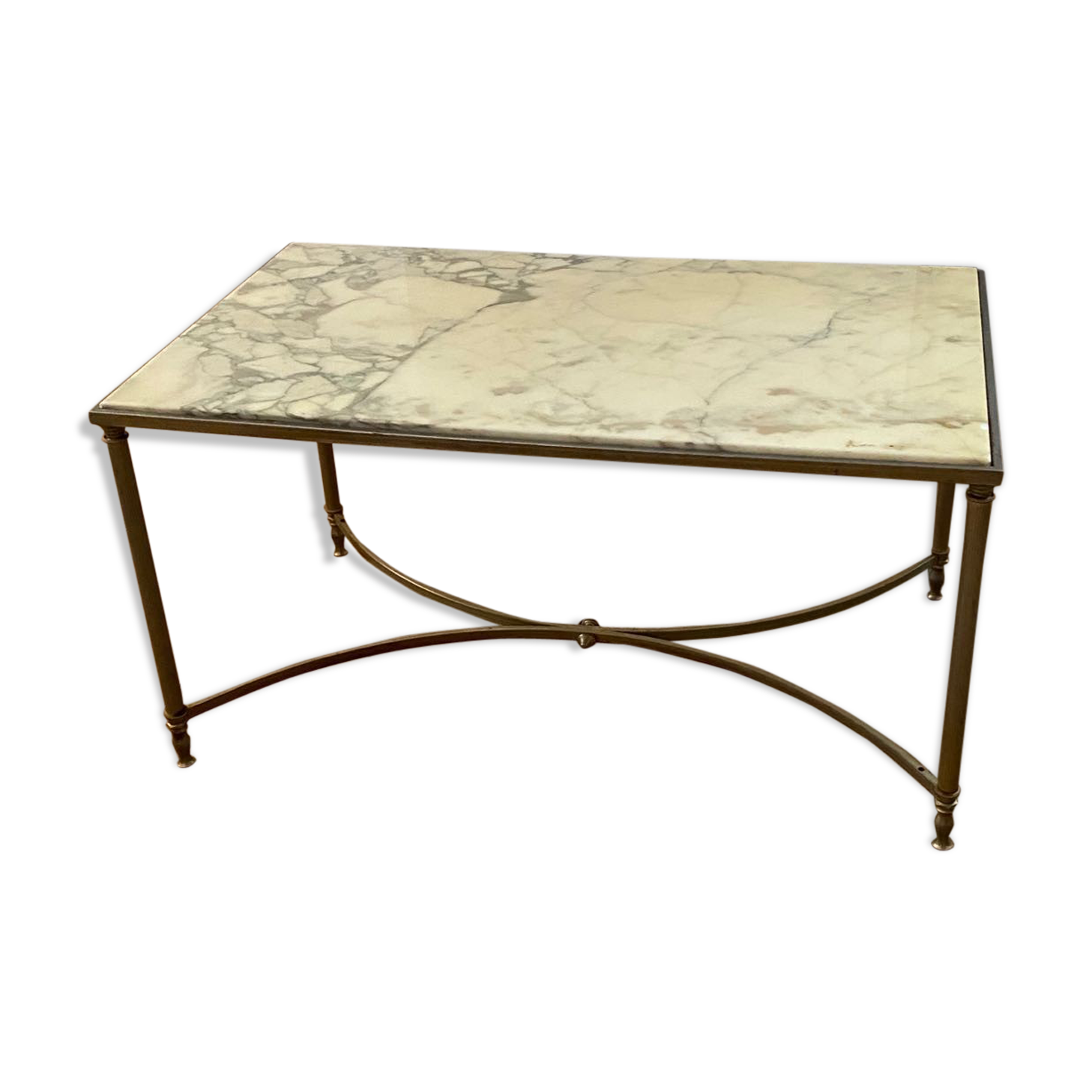 Marble and brass coffee table