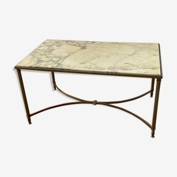 Marble and brass coffee table