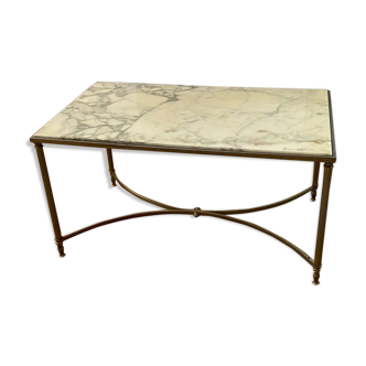 Marble and brass coffee table