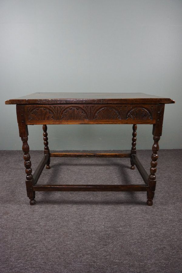 Carved antique English side table