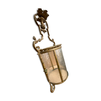 Bronze lantern with a fire