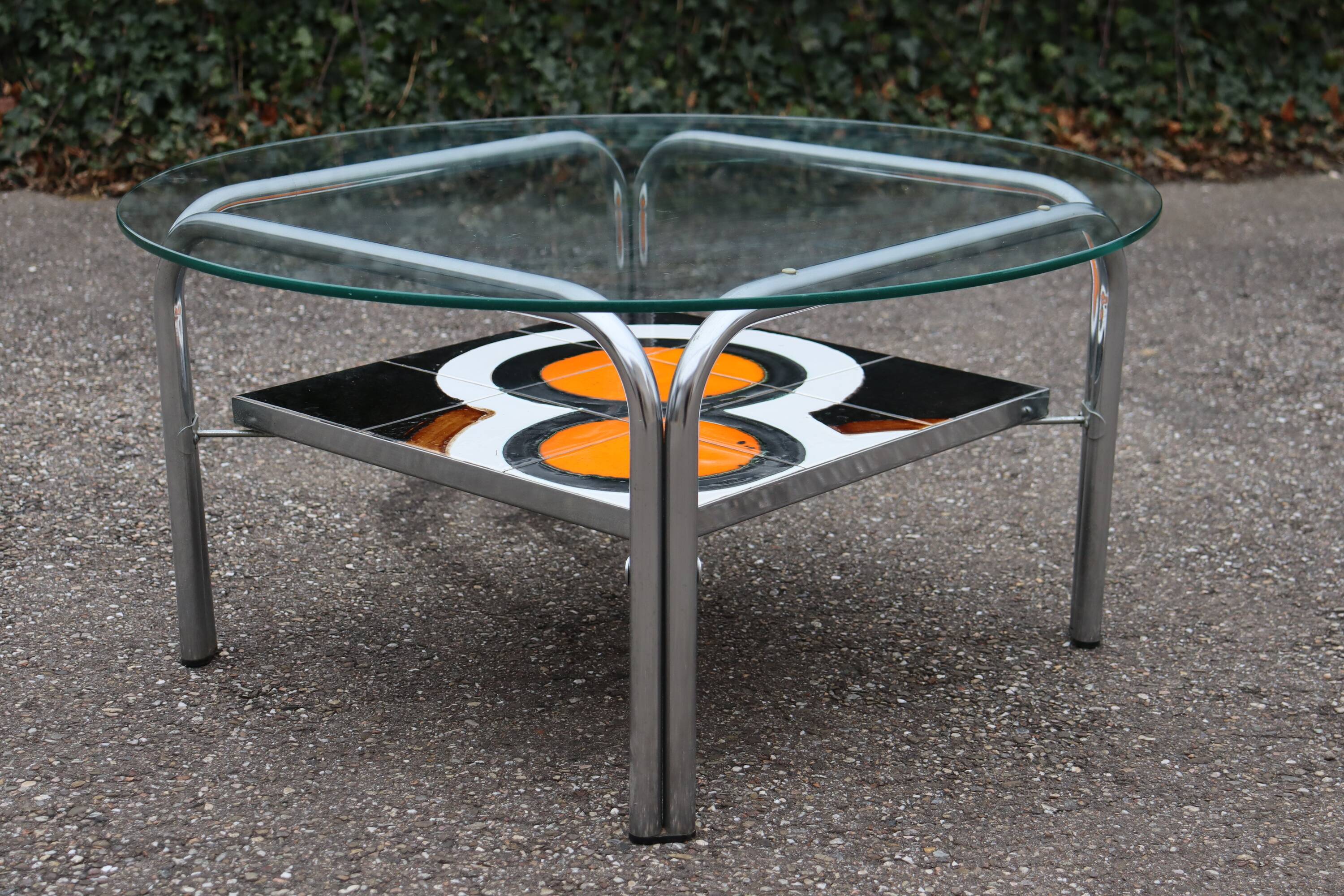 Ceramic coffee table, vintage 1970s design