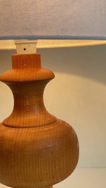 Vintage turned wooden lamp
