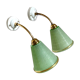 Pair of art deco bistro style wall lamps