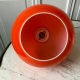 Hanging lamp ball in opaline orange 70s