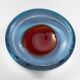 Vintage 1960s Murano Blue & Red Spot Corroso Glass Dish by Galliano Ferro
