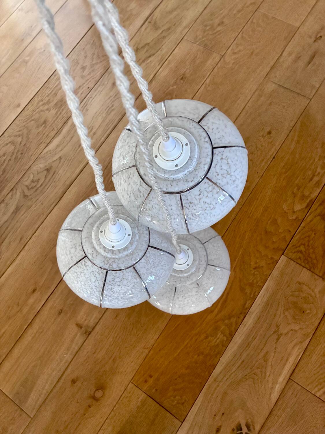 Set of three "Spotted Globes" glass lamps - 1970.