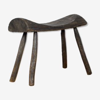 Tabouret de ferme en chêne, vers 1900