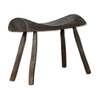 Tabouret de ferme en chêne, vers 1900