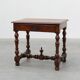 French Louis XIII Walnut Side Table with Drawer and Turned Legs, circa 1850