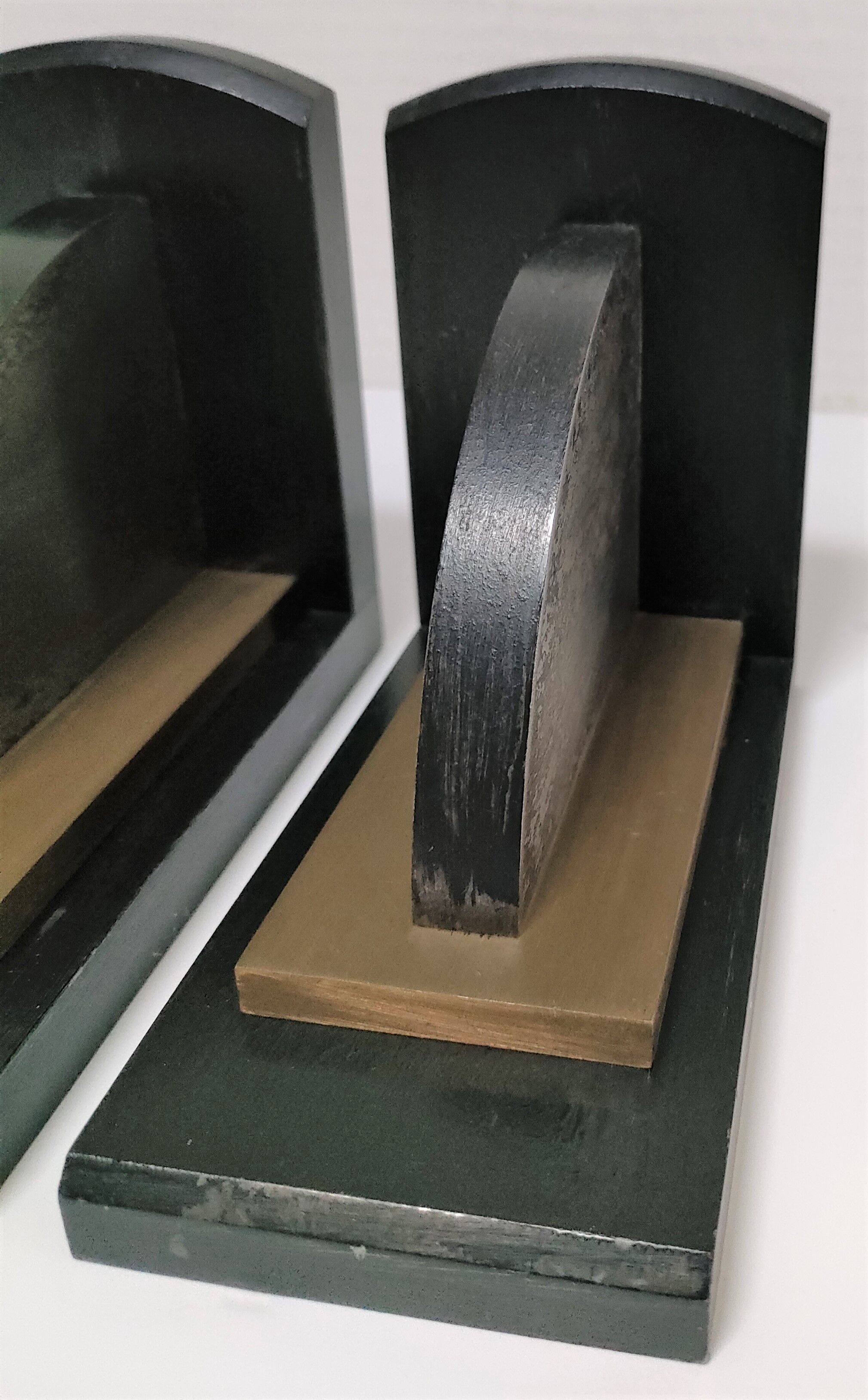 Pair of patinated steel bookends Art Deco style