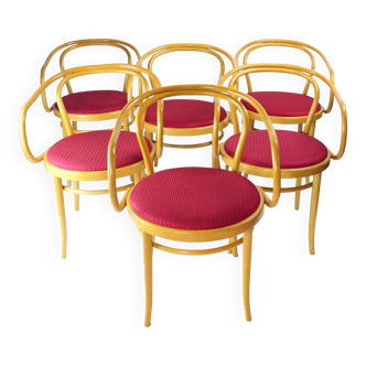 Set Of 6 Bentwood Dining Armchairs By Thonet For Ton, 1960s