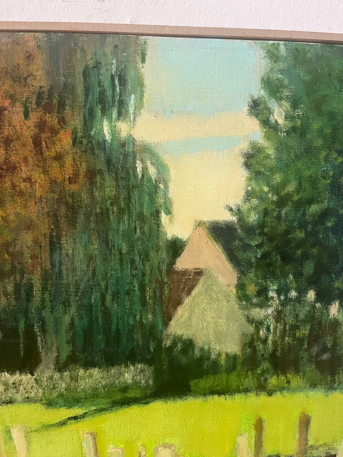 La Brière, Brittany, oil on canvas signed P Poulain