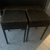 Pair of vintage industrial metal side tables