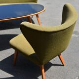 Sculptural sofa and 2 armchairs fifties sofa set