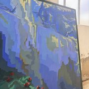 Peinture XL jarre bleue Saunière Audouze