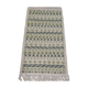 Tapis blanc et vert fait main 79x145cm