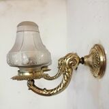Brass and glass "art deco" wall light 1940