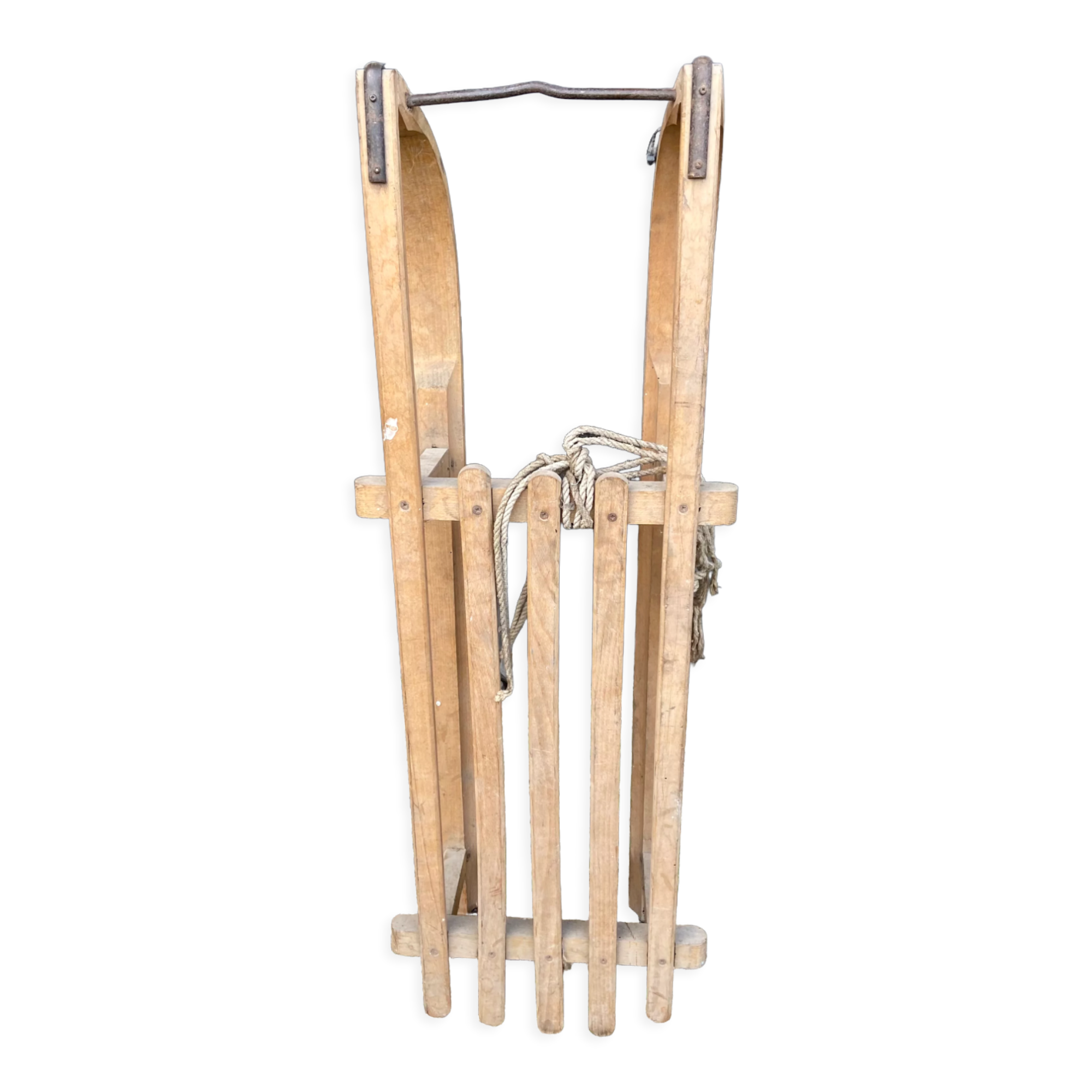 Ancienne luge bois et métal - France