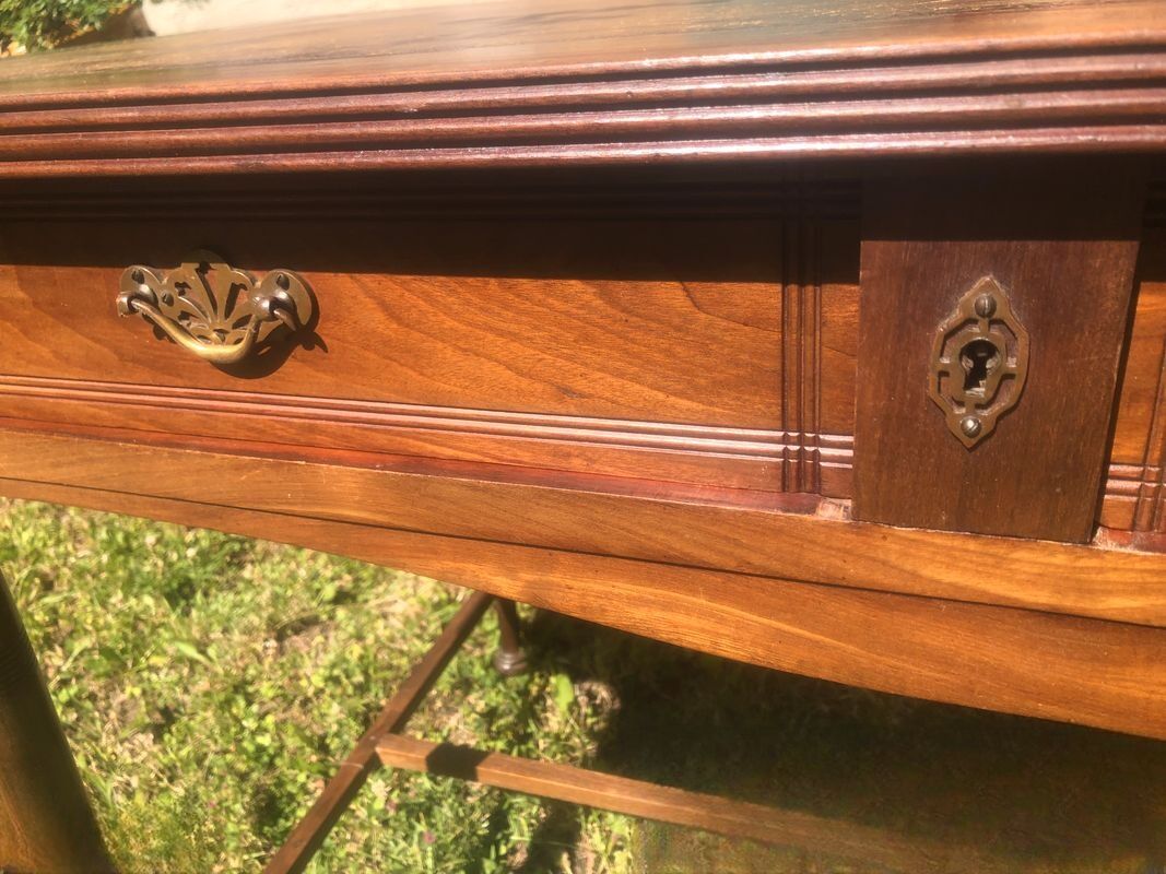 Antique desk with leather top