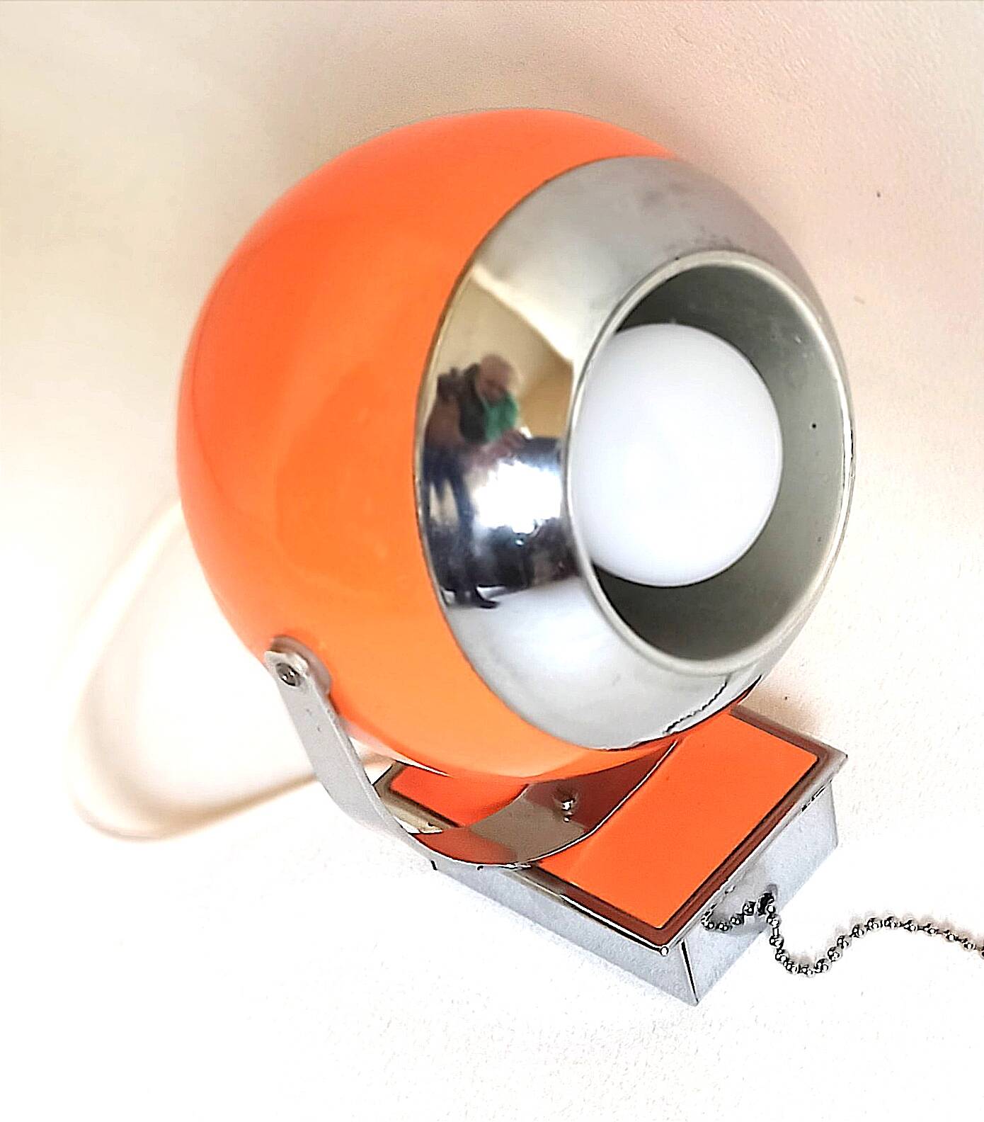 Eye ball wall lamp Space Age orange 60s