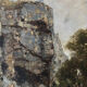 Charles Montlevault (1835-1897) Walkers along a cliff, Oil on canvas signed
