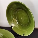 Hollow plates in glazed glazed ceramic green
