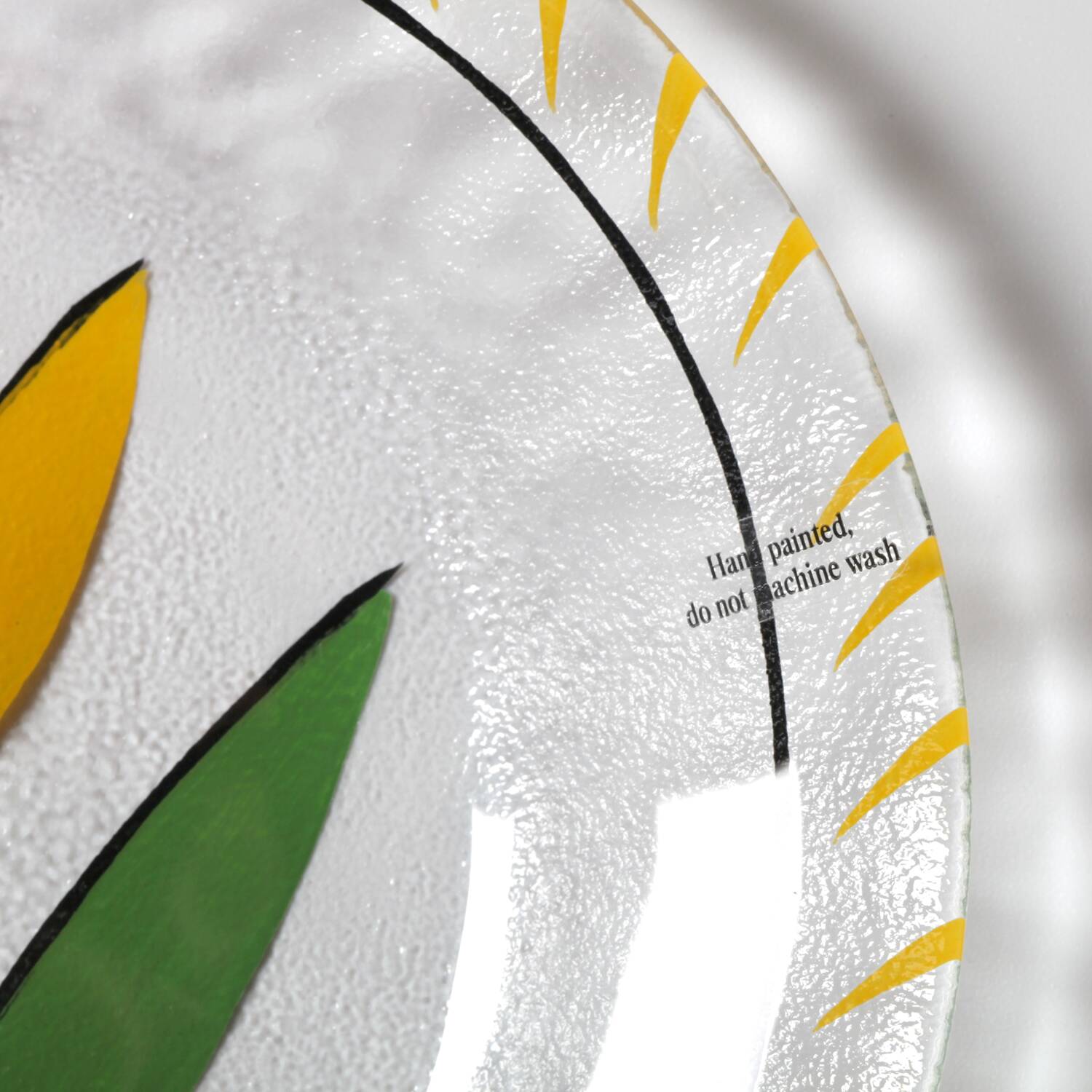 Assiette en verre vintage Kosta Boda : design tulipe jaune / Ulrica Hydman Vallien