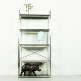 Chrome & smoked glass shelving unit, 1970s