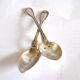 Set of 2 silver-plated dessert spoons in Chinon style, 15 cm.