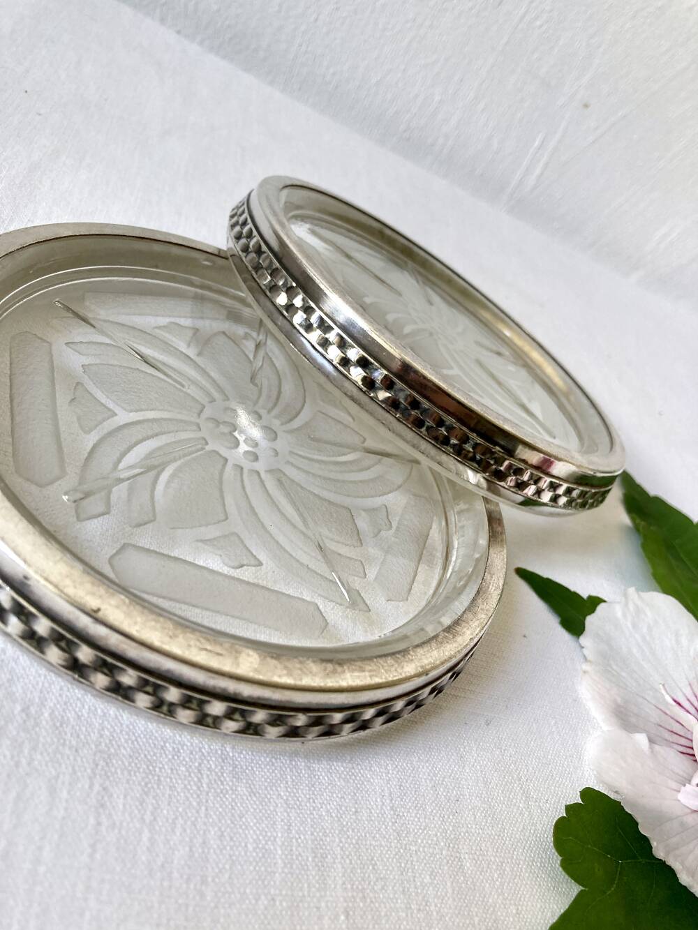 Pair of Art Deco coasters, 1930s