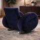 Bretz (Germany) — Rocking Chair / Armchair — Blue Velvet Upholstery — 1980s