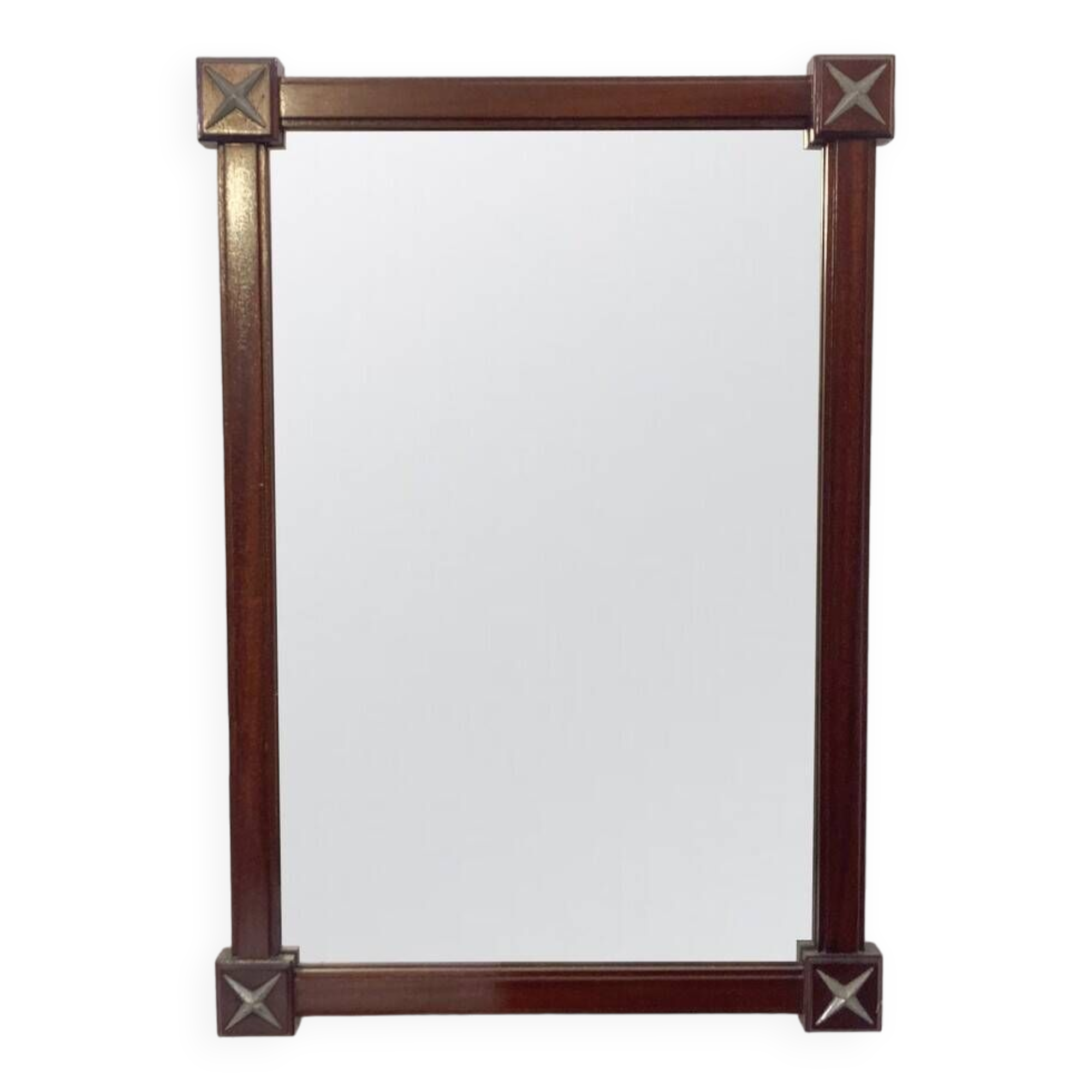 Miroir rectangulaire en bois du milieu du siècle